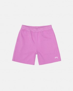 Women's Stussy Stock Logo Sweatshort Shorts Purple Dubai | UAE YVA-8706