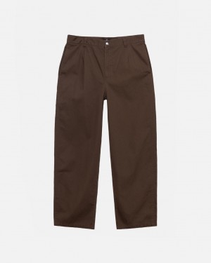 Women's Stussy Workgear Trouser Twill Pants Brown Dubai | UAE FXU-6082