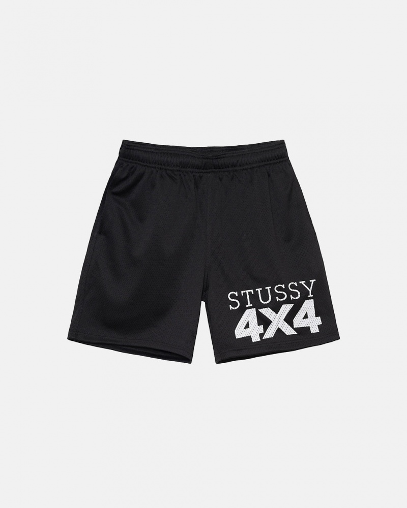 Men\'s Stussy 4X4 Mesh Shorts Black Dubai | UAE BFM-0239