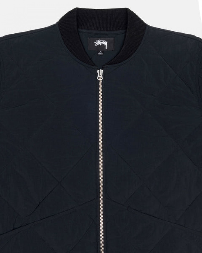 Men's Stussy 8 Ball Quilted Liner Jackets Black Dubai | UAE AOW-5895