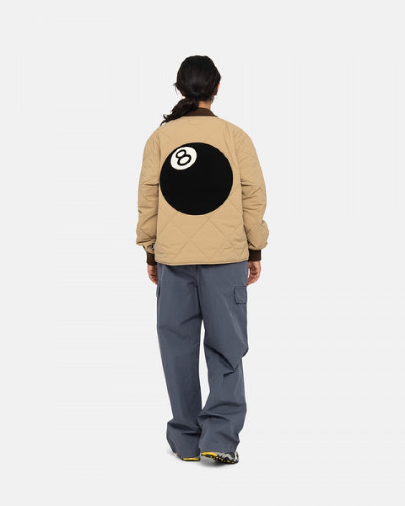 Men's Stussy 8 Ball Quilted Liner Jackets Brown Dubai | UAE DZU-5244