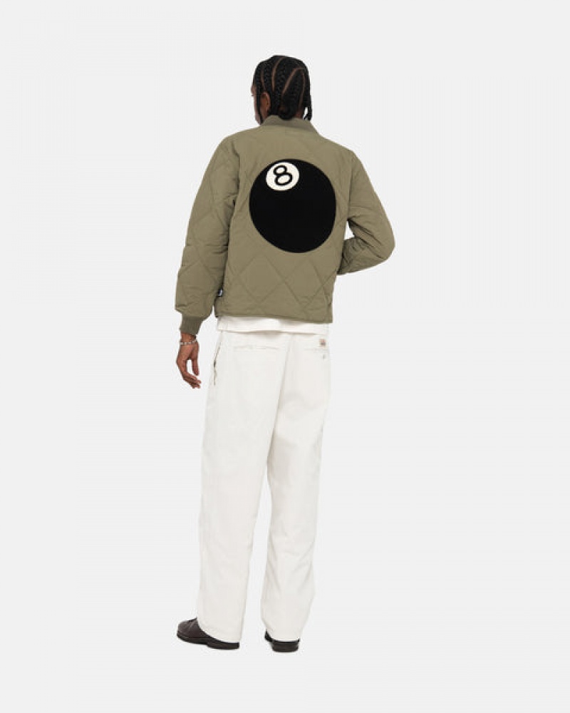 Men's Stussy 8 Ball Quilted Liner Jackets Olive Dubai | UAE FHS-9522