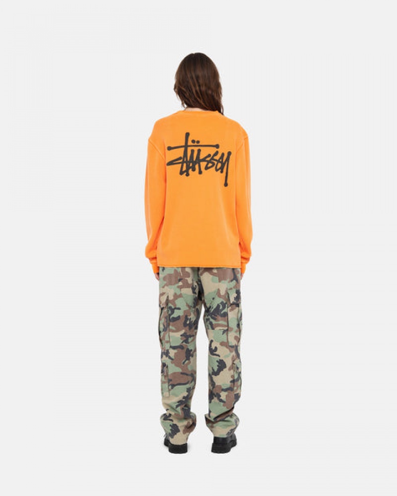 Men's Stussy Basic Stock Ls Thermal Tops Orange Dubai | UAE PBO-9152