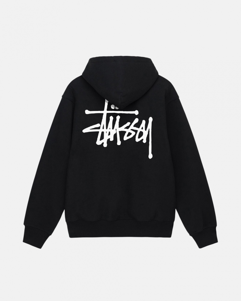 Men\'s Stussy Basic Stussy Hoodie Black Dubai | UAE HNK-8984