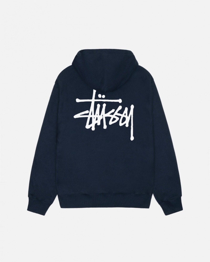 Men\'s Stussy Basic Stussy Hoodie Navy Dubai | UAE ARX-2751