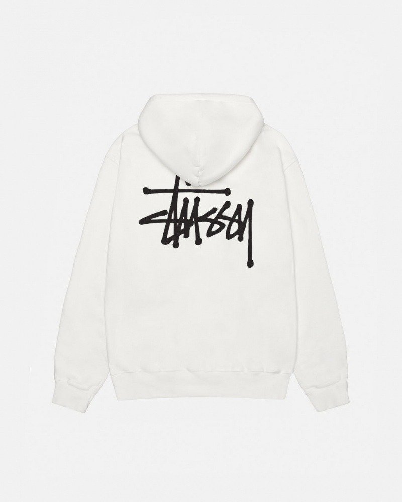 Men\'s Stussy Basic Stussy Hoodie Pigment Dyed Hoodie Beige Dubai | UAE JWZ-3972