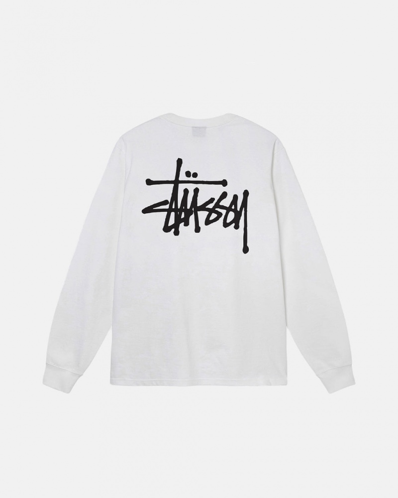 Men\'s Stussy Basic Stussy Ls Tees White Dubai | UAE OOK-4943