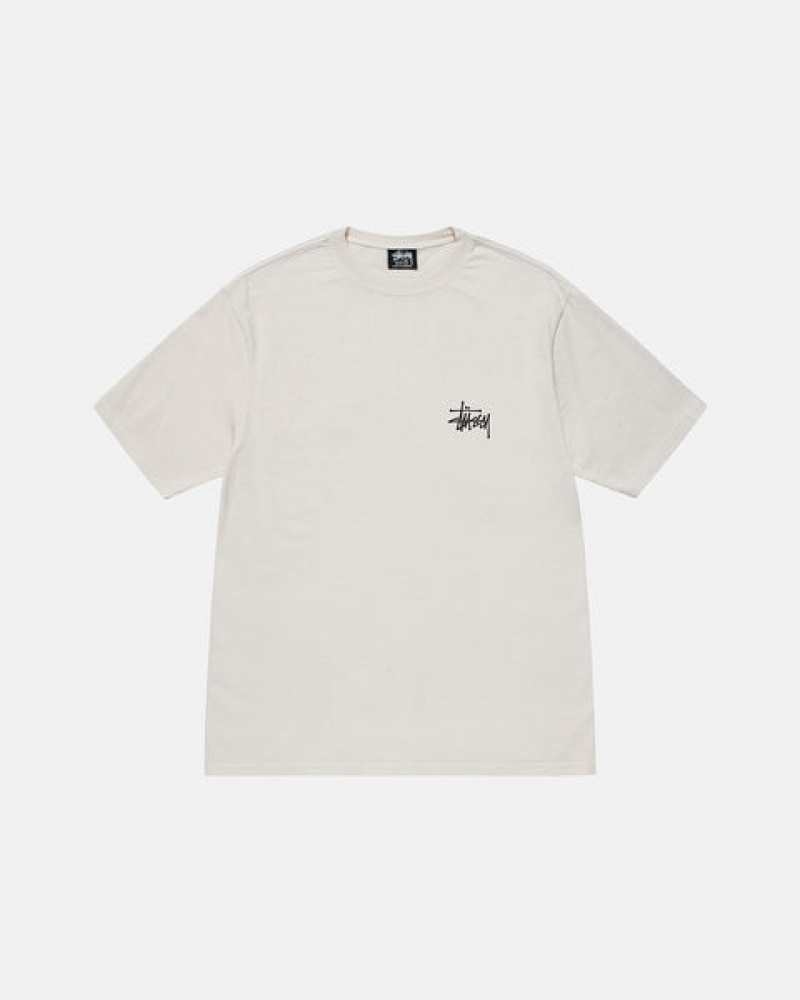 Men's Stussy Basic Stussy Tees Beige Dubai | UAE SJA-6581