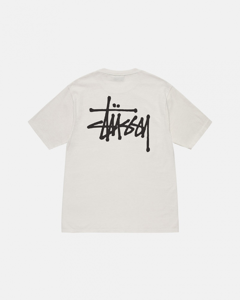 Men\'s Stussy Basic Stussy Tees Beige Dubai | UAE SJA-6581