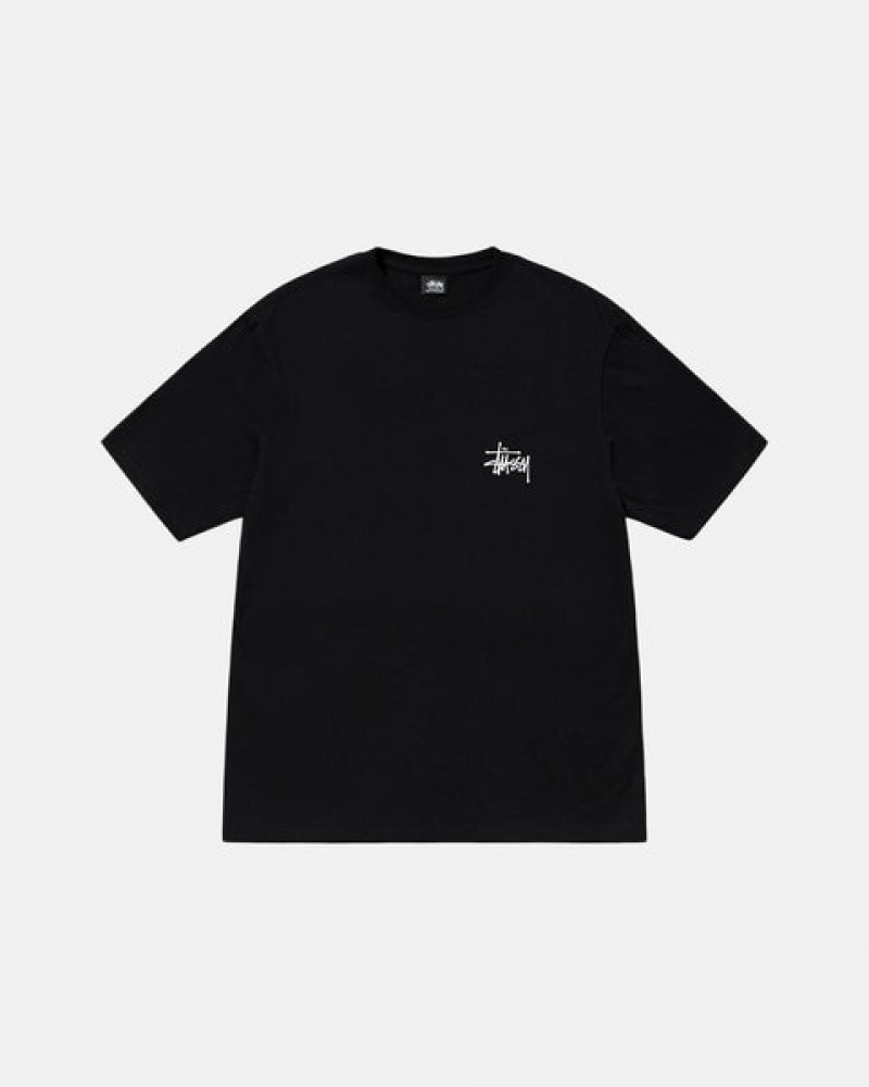 Men's Stussy Basic Stussy Tees Black Dubai | UAE ZCM-4529