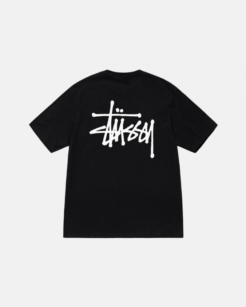 Men\'s Stussy Basic Stussy Tees Black Dubai | UAE ZCM-4529