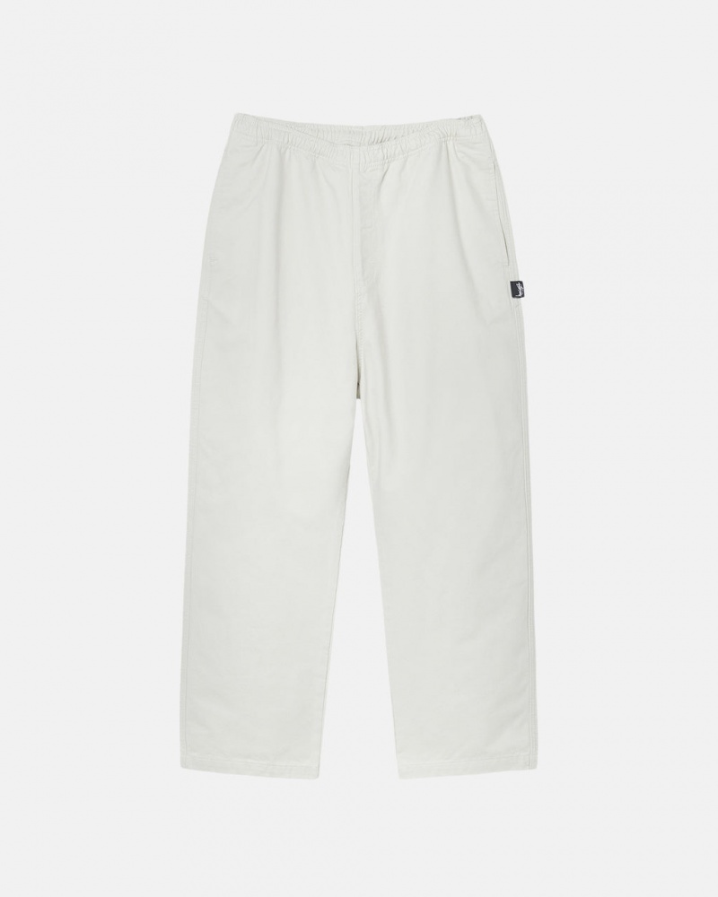 Men\'s Stussy Beach Pant Brushed Cotton Pants Beige Dubai | UAE YFG-6410