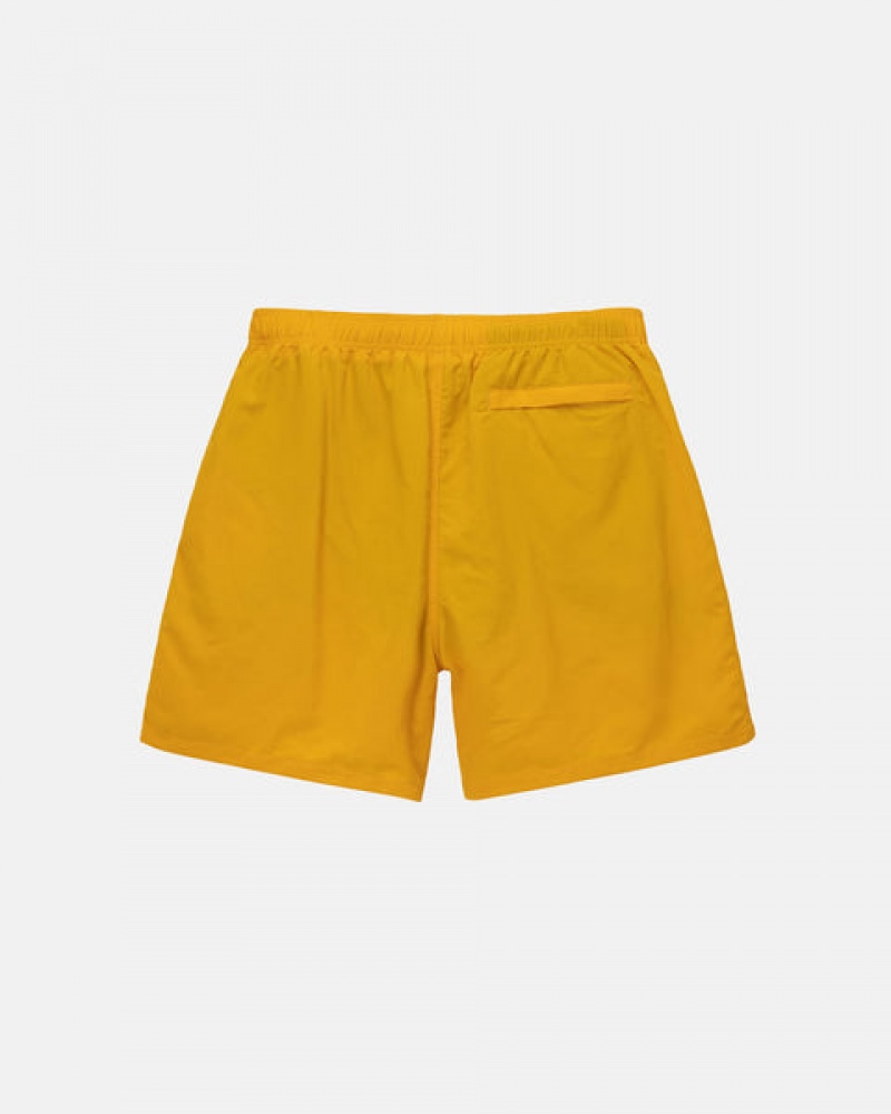 Men's Stussy Big Basic Water Short Swimwear Yellow Dubai | UAE XIV-9522