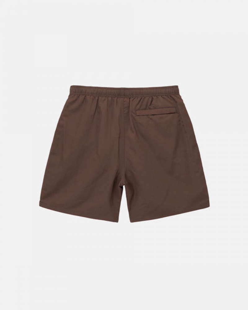 Men's Stussy Big Basic Water Short Swimwear Coffee Dubai | UAE THL-0128