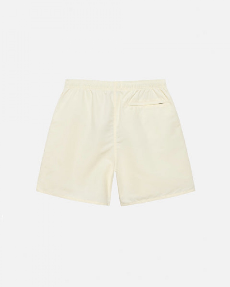 Men's Stussy Big Basic Water Short Swimwear Cream Dubai | UAE AON-3206