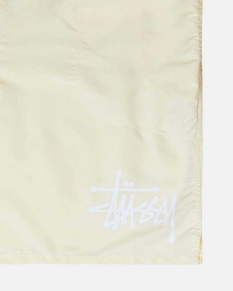 Men's Stussy Big Basic Water Short Swimwear Cream Dubai | UAE AON-3206