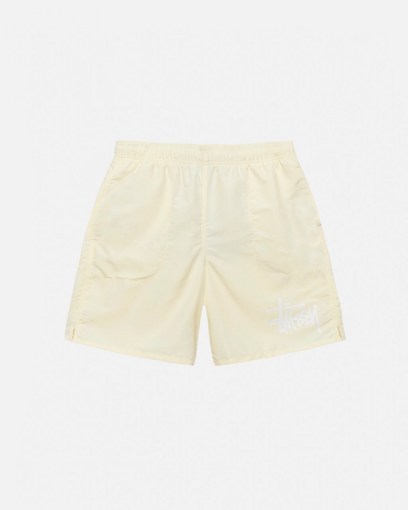 Men\'s Stussy Big Basic Water Short Swimwear Cream Dubai | UAE AON-3206