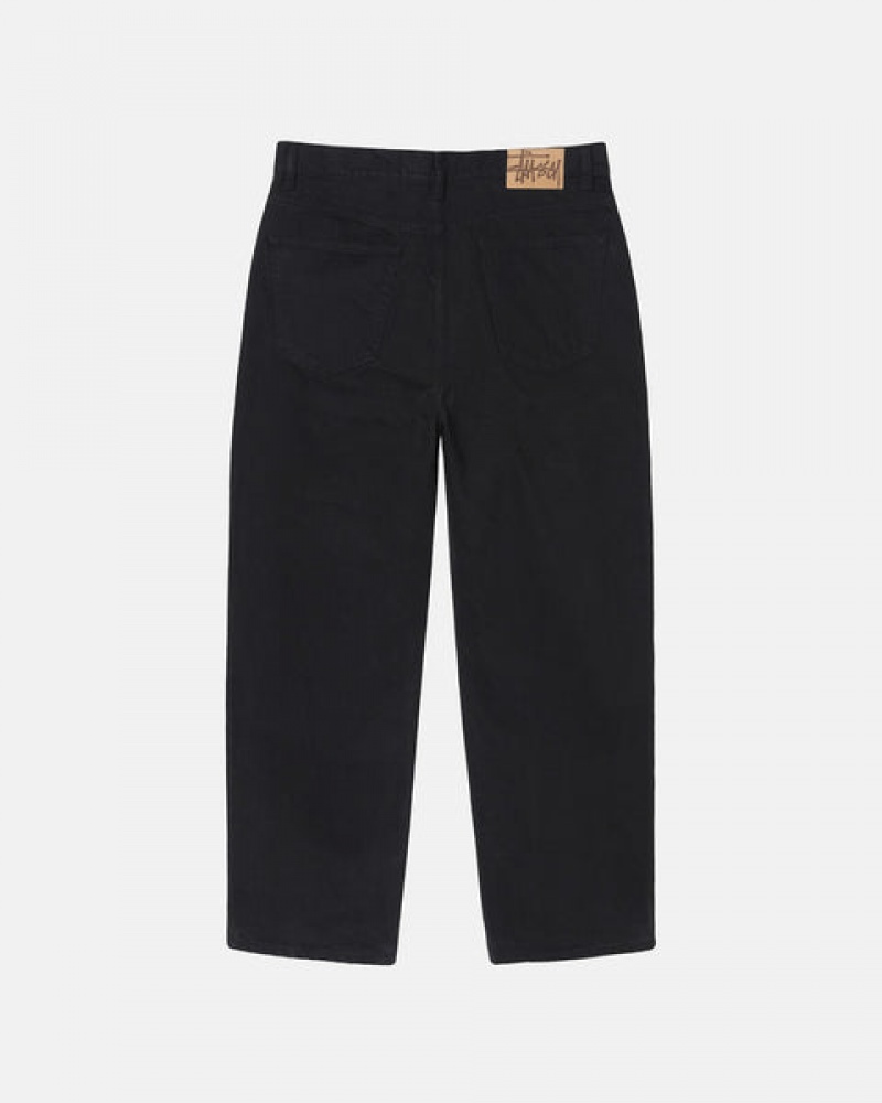 Men's Stussy Big Ol' Jean Overdyed Denim Black Dubai | UAE YLW-6981