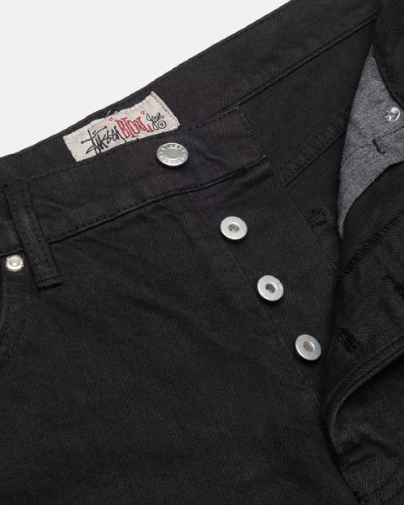 Men's Stussy Big Ol' Jean Overdyed Denim Black Dubai | UAE YLW-6981