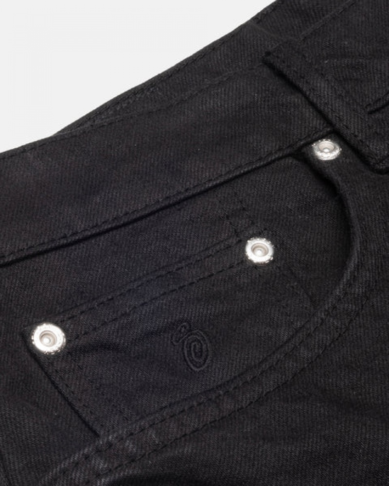 Men's Stussy Big Ol' Jean Overdyed Denim Black Dubai | UAE YLW-6981