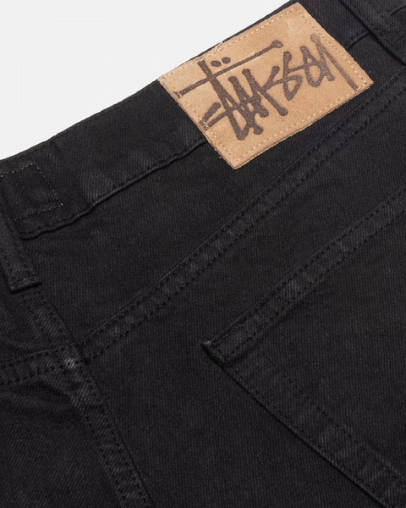 Men's Stussy Big Ol' Jean Overdyed Denim Black Dubai | UAE YLW-6981