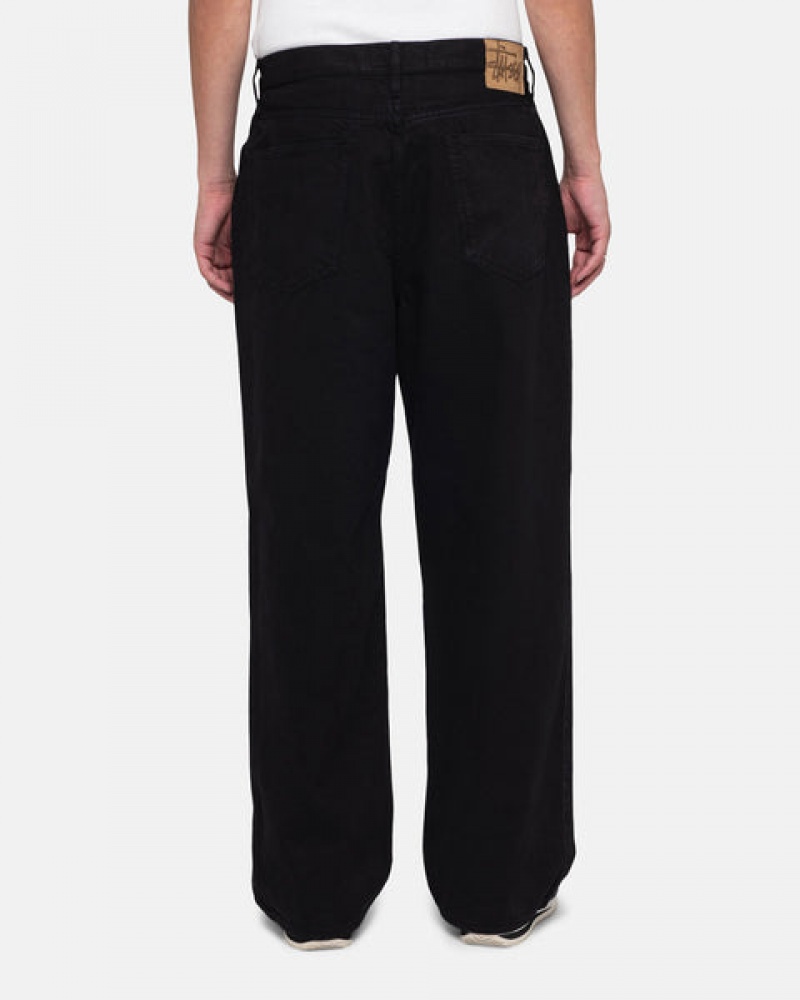 Men's Stussy Big Ol' Jean Overdyed Pants Black Dubai | UAE LPK-5593