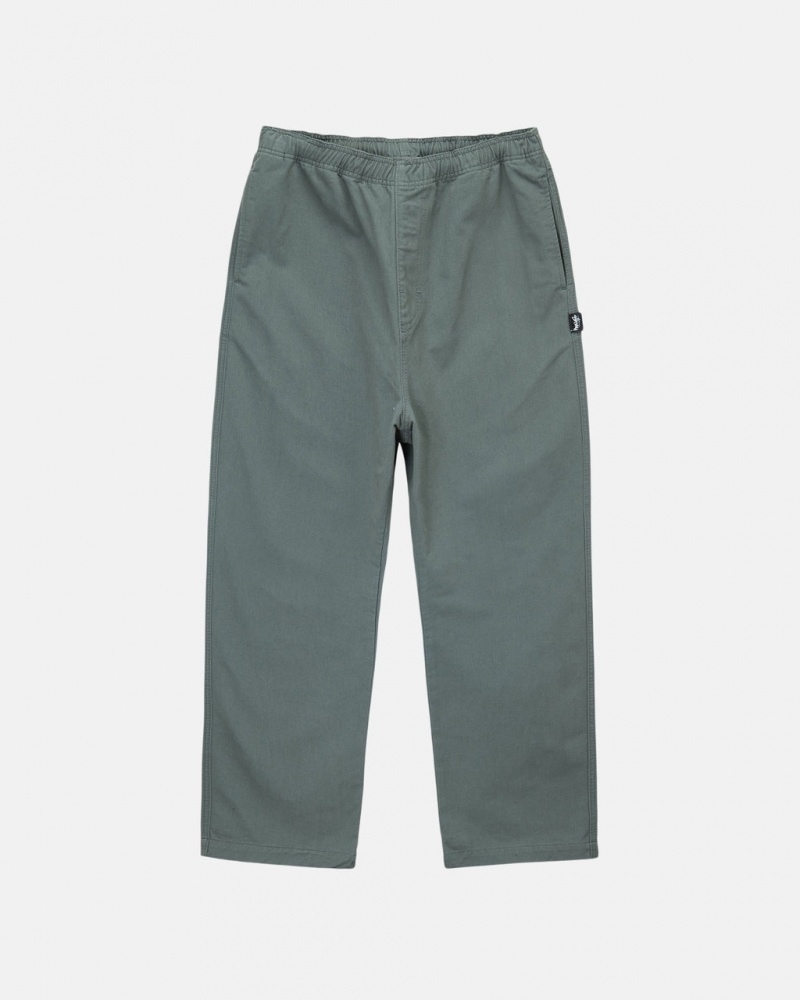 Men\'s Stussy Brushed Beach Pants Green Dubai | UAE CVN-5219