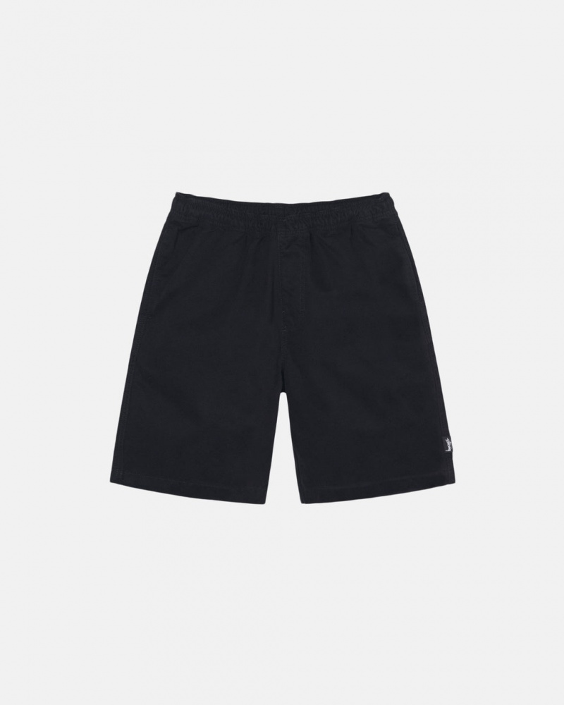 Men\'s Stussy Brushed Beach Shorts Black Dubai | UAE XET-0162