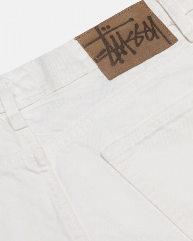 Men's Stussy Classic Jean Overdyed Denim Beige Dubai | UAE XOZ-1448