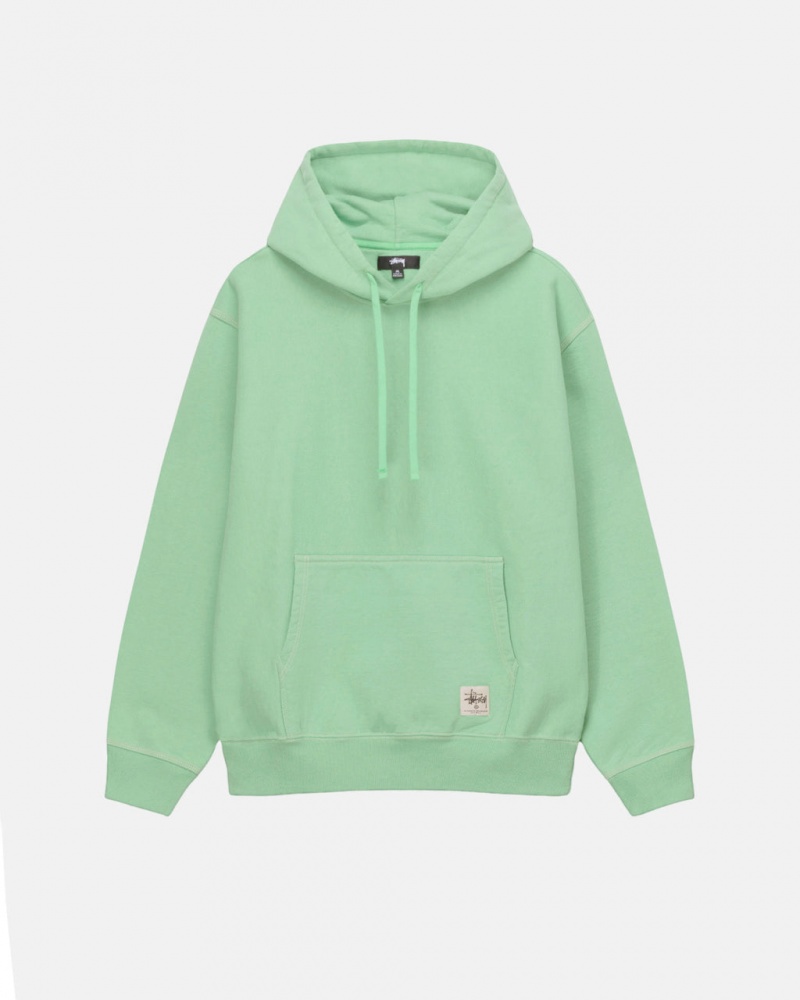 Men\'s Stussy Contrast Stitch Label Hood Sweatshirts Green Dubai | UAE HHG-6206