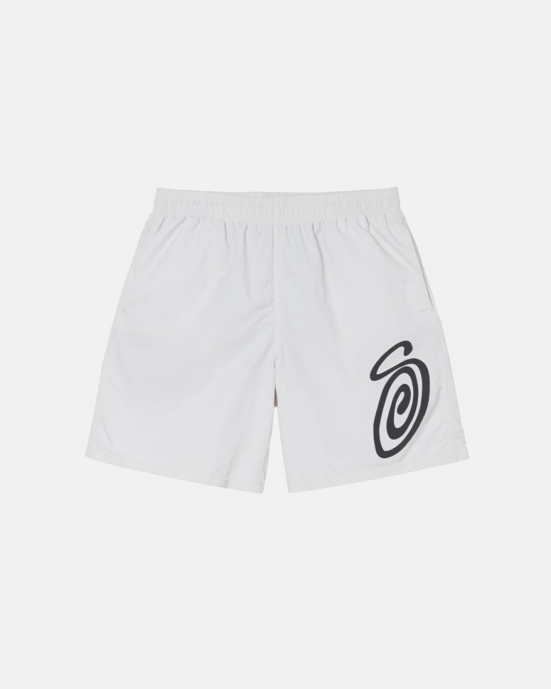 Men\'s Stussy Curly S Water Short Swimwear Beige Dubai | UAE XNX-1362