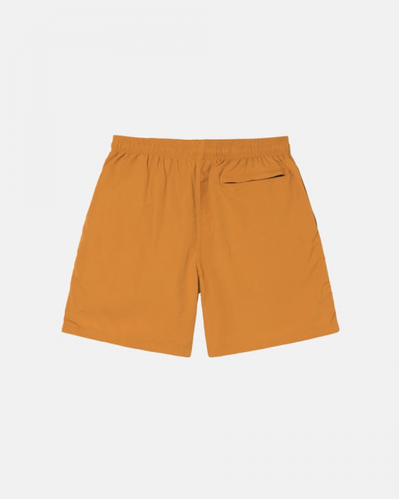 Men's Stussy Curly S Water Short Swimwear Orange Dubai | UAE YCX-5800