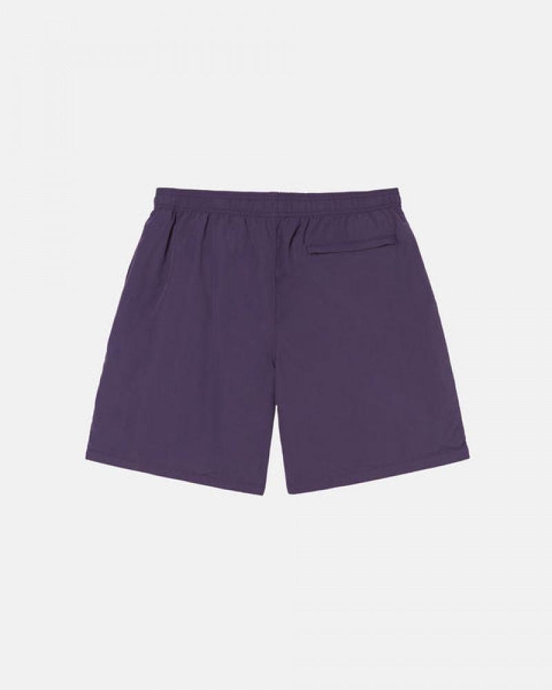 Men's Stussy Curly S Water Short Swimwear Purple Dubai | UAE SRZ-8133