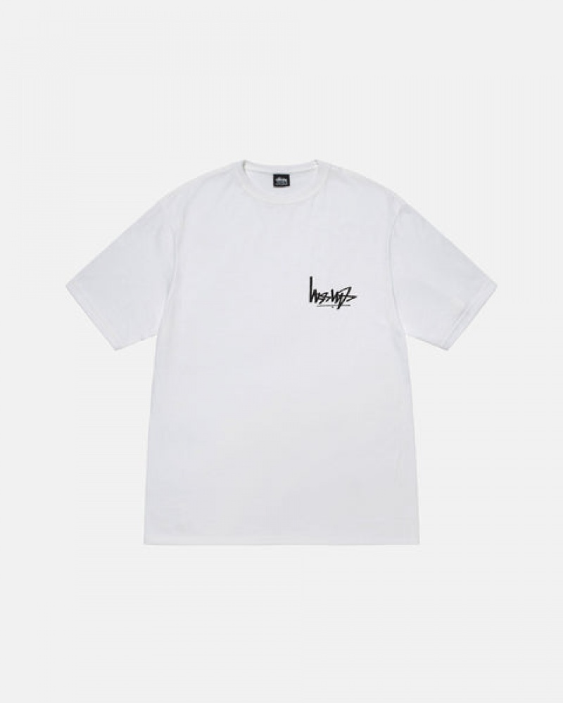 Men's Stussy Flipped Tees White Dubai | UAE ASS-0826