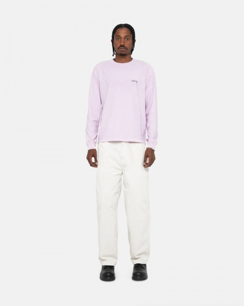 Men's Stussy Lazy Ls Tees Purple Dubai | UAE AMW-6879