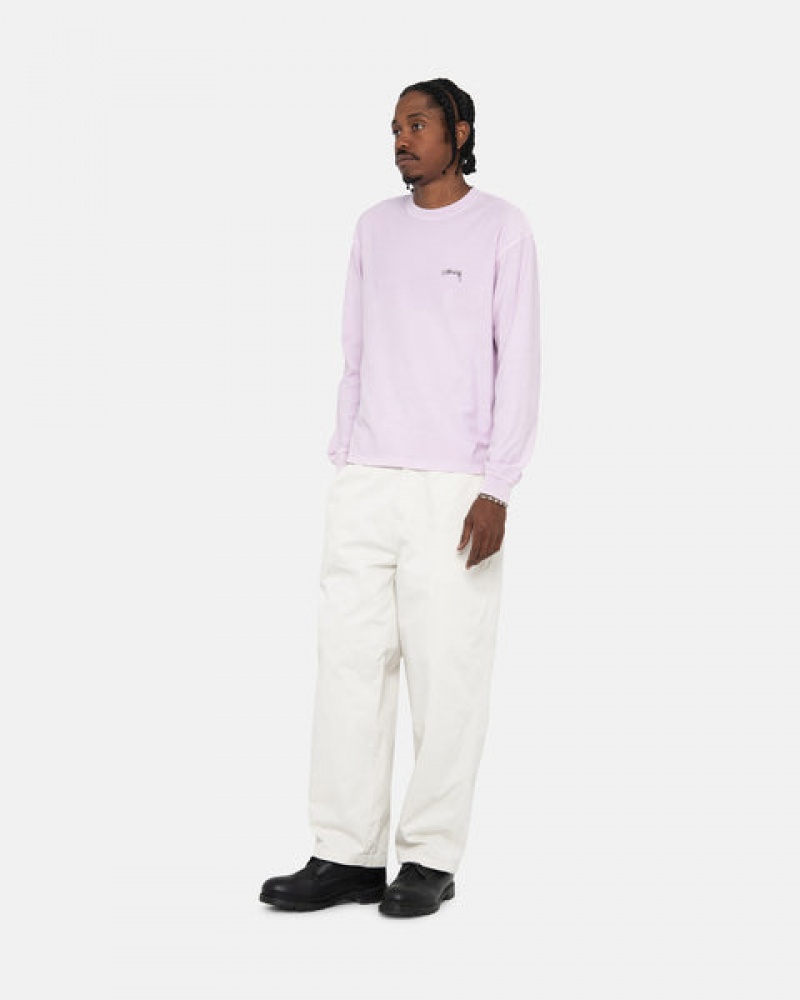 Men's Stussy Lazy Ls Tees Purple Dubai | UAE AMW-6879