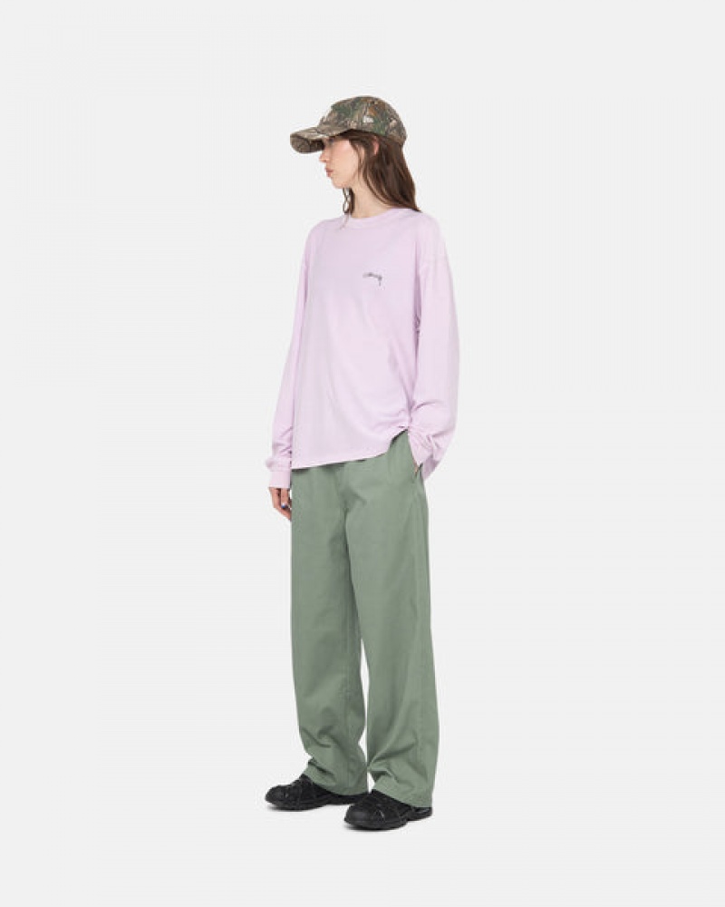 Men's Stussy Lazy Ls Tees Purple Dubai | UAE AMW-6879