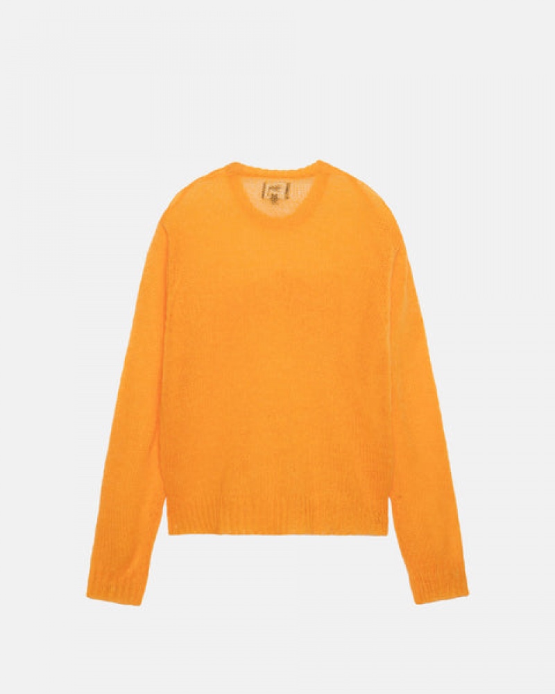 Men's Stussy Loose Knit Sweaters Orange Dubai | UAE ONM-1145