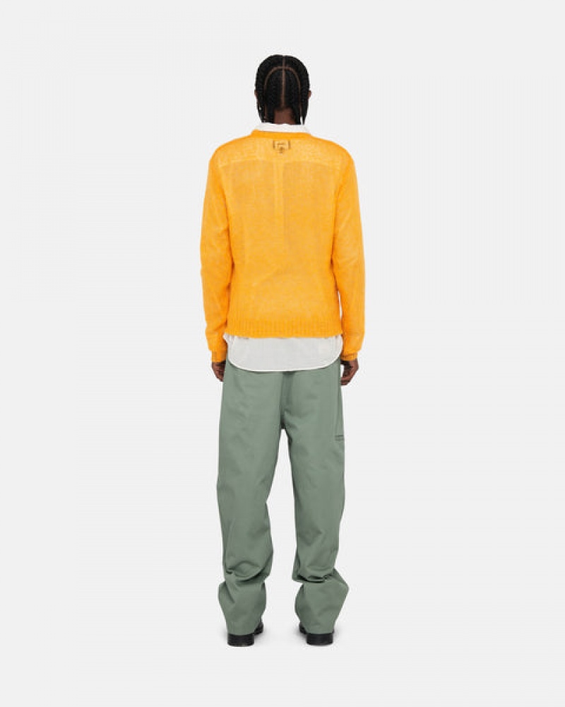 Men's Stussy Loose Knit Sweaters Orange Dubai | UAE ONM-1145