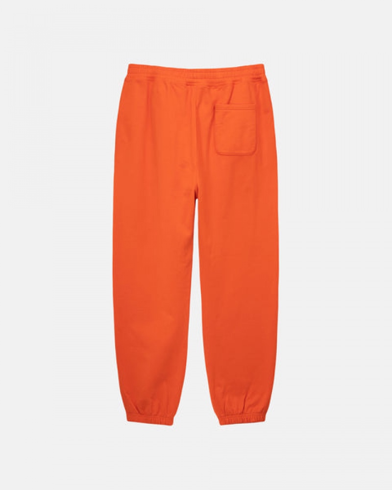 Men's Stussy Overdyed Stock Logo Pant Sweatshirts Orange Dubai | UAE OPU-9203