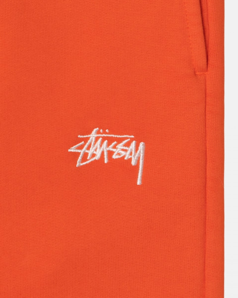 Men's Stussy Overdyed Stock Logo Pant Sweatshirts Orange Dubai | UAE OPU-9203