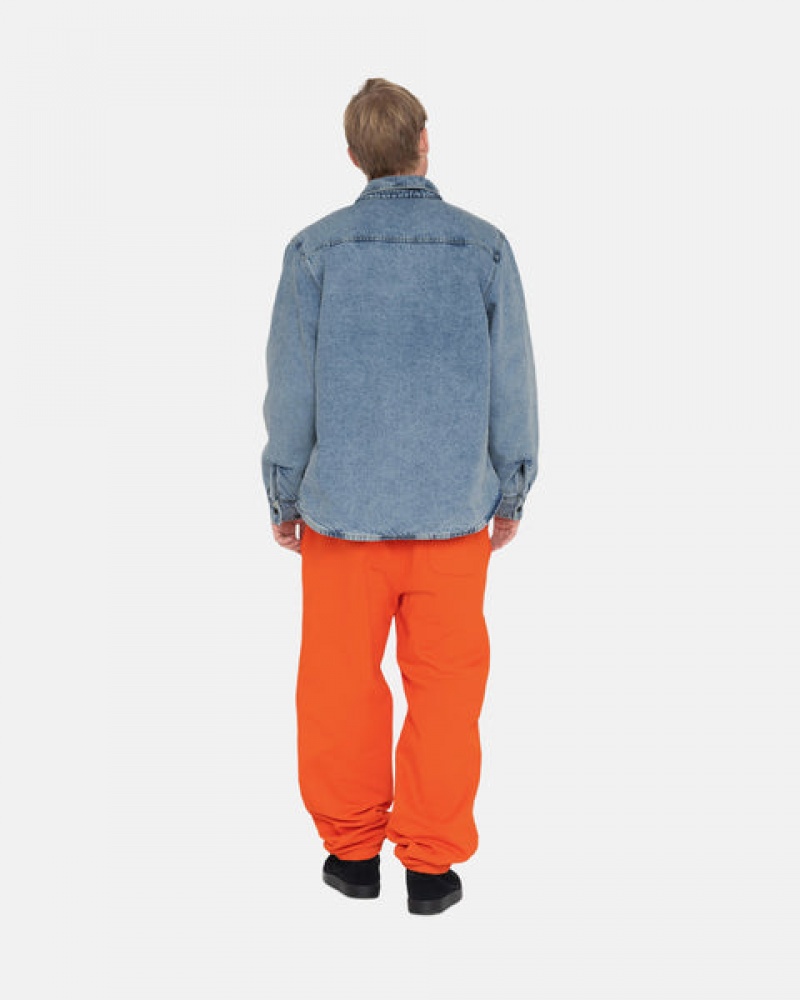 Men's Stussy Overdyed Stock Logo Pant Sweatshirts Orange Dubai | UAE OPU-9203