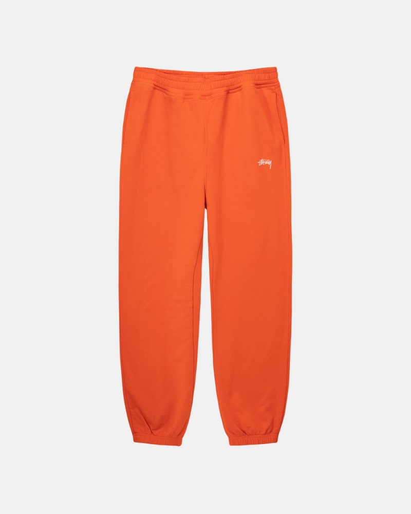 Men\'s Stussy Overdyed Stock Logo Pant Sweatshirts Orange Dubai | UAE OPU-9203