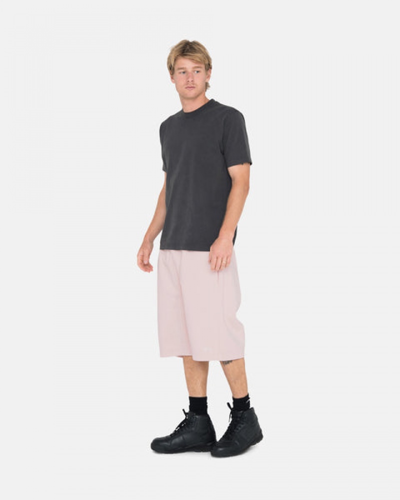 Men's Stussy Overdyed Stock Logo Shorts Pink Dubai | UAE PIP-2089