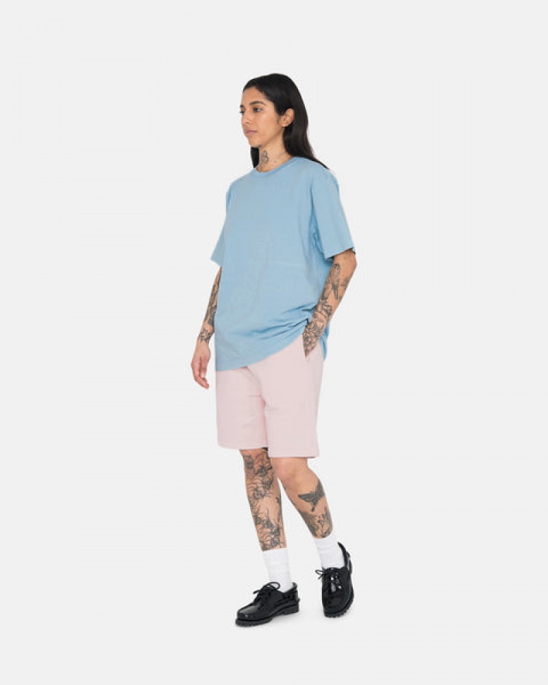 Men's Stussy Overdyed Stock Logo Shorts Pink Dubai | UAE PIP-2089