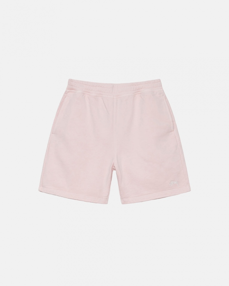 Men\'s Stussy Overdyed Stock Logo Shorts Pink Dubai | UAE PIP-2089