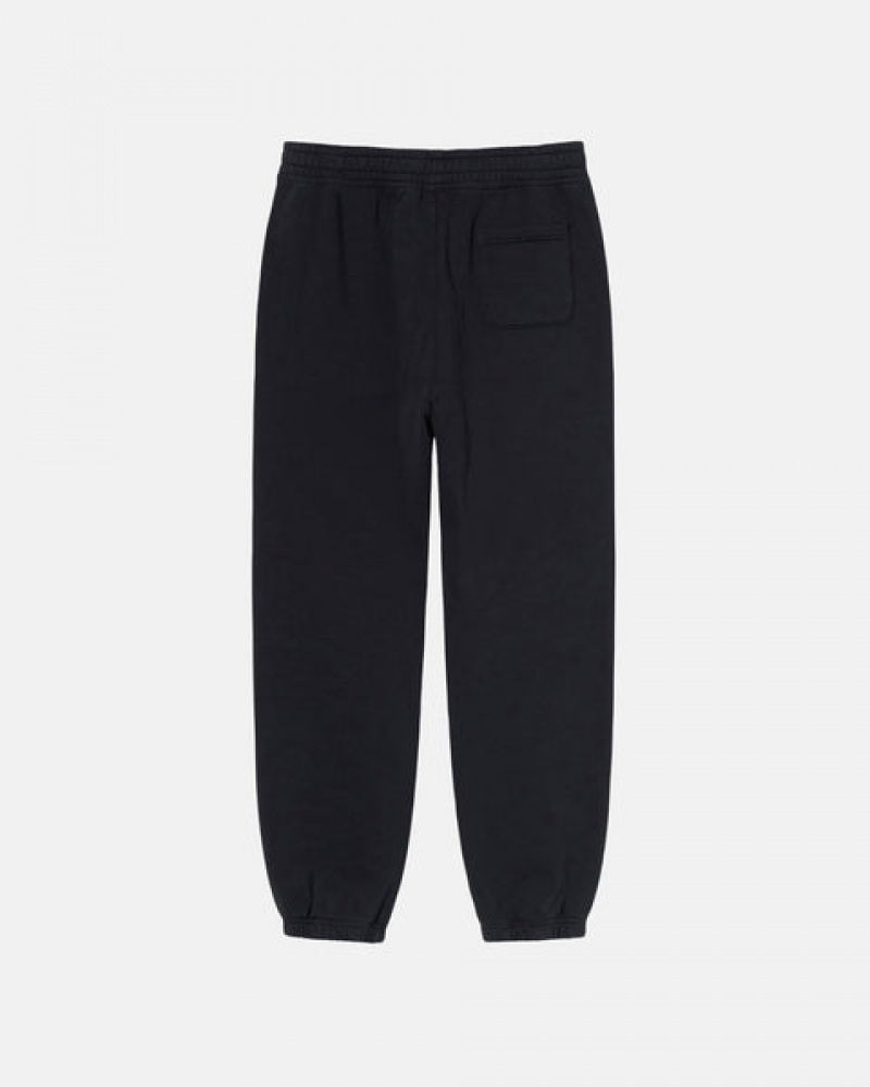 Men's Stussy Overdyed Stock Logo Sweatpants Black Dubai | UAE MDB-0486