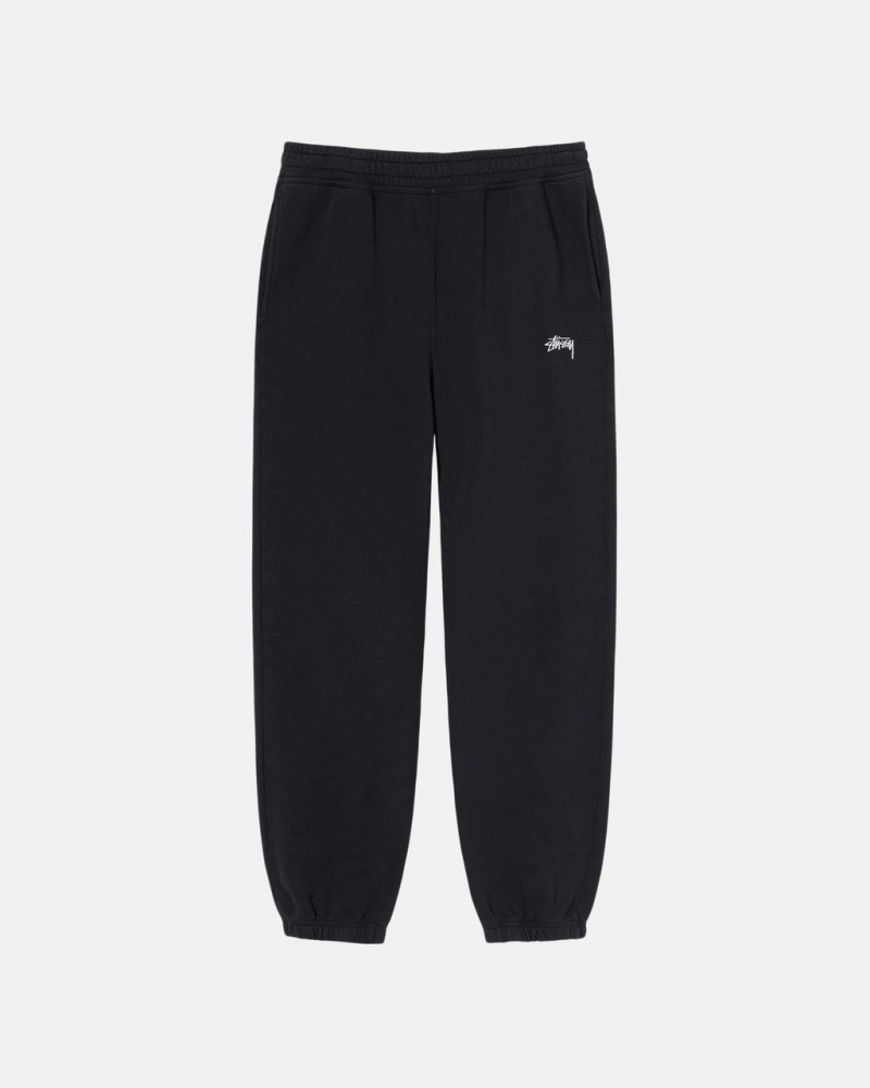 Men\'s Stussy Overdyed Stock Logo Sweatpants Black Dubai | UAE MDB-0486