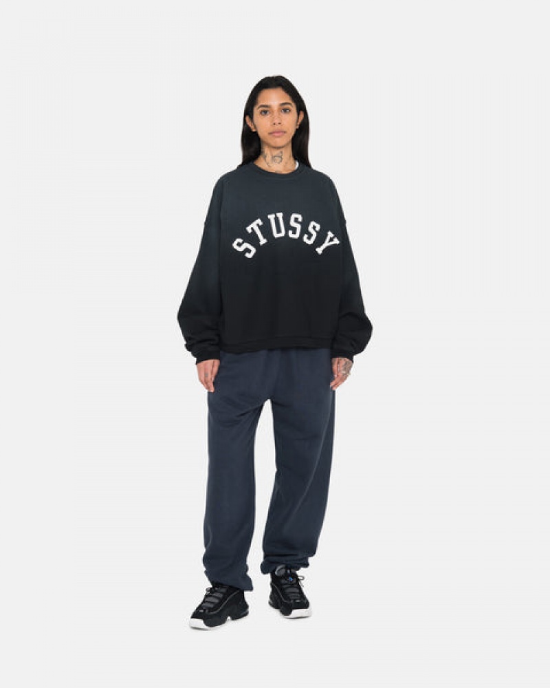 Men's Stussy Overdyed Stock Logo Sweatpants Navy Dubai | UAE USR-5412