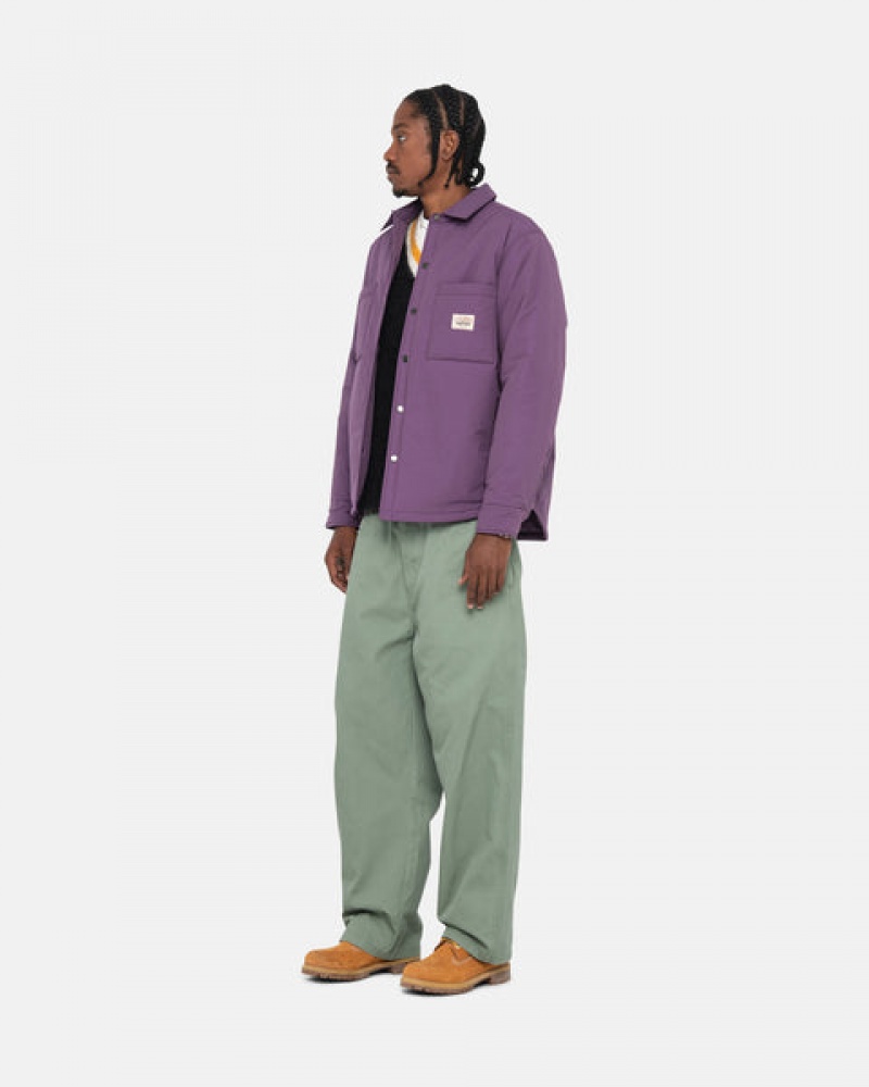 Men's Stussy Padded Tech Over Shirt Jackets Purple Dubai | UAE VPU-2068